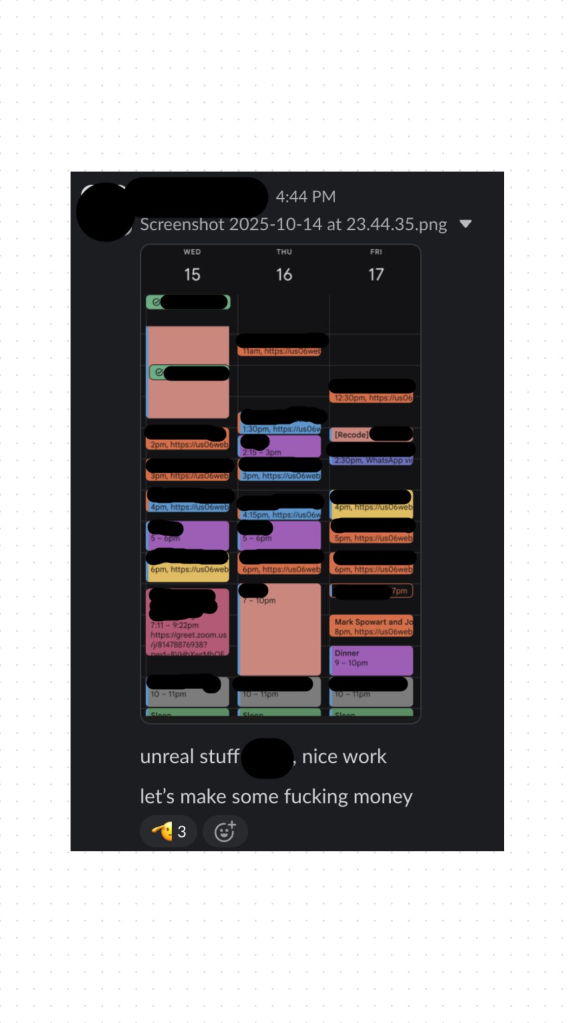 Calendar packed with bookings